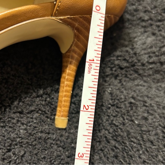 Michael Kors Tan Zip Up Buckle Open Toe Heels - Picture 7 of 8